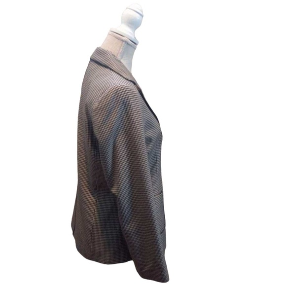 Liz Claiborne Women Grey & Black Houndstooth 2 Button Blazer Sz 6 Career Jacket - Picture 4 of 8
